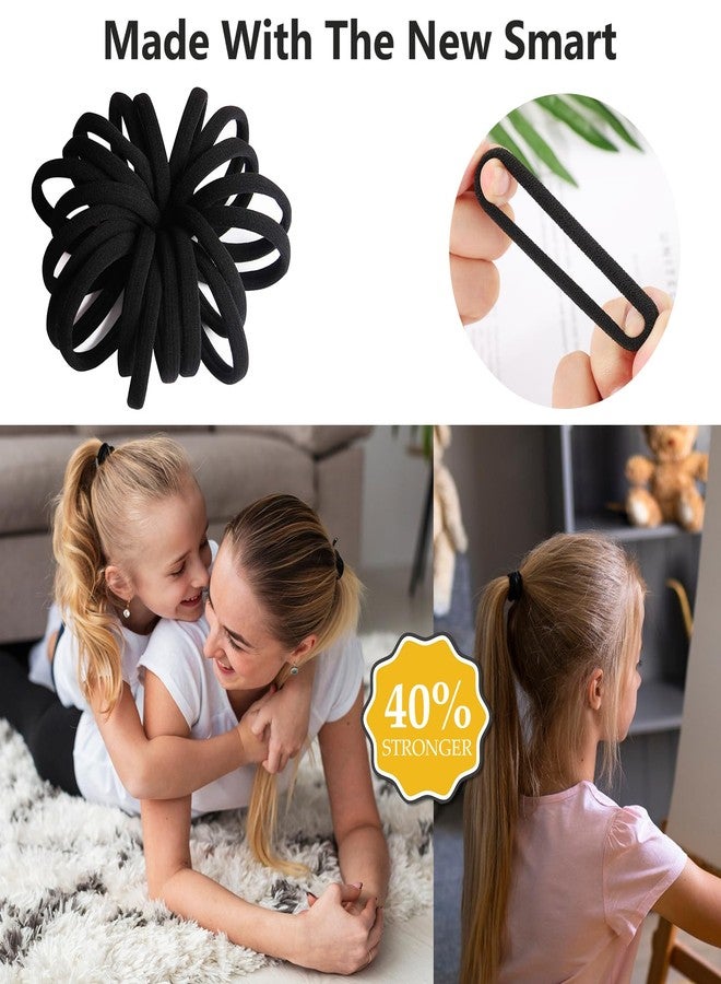 MISSJOJIAY ربطات شعر مرنة للبنات، 200 قطعة، لون أسود ناعم، مناسبة للشعر المتوسط، إكسسوارات شعر للنساء، مثالية للضفائر وذيل الحصان وغيرها، سهلة الاستخدام، ربطات شعر مرنة بدون ألم - Image 4